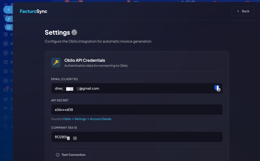 FacturoSync - Configuration VosFactures API